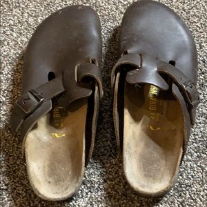 Birkenstock covered brown sandals